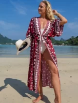 Kimono de Plage Rouge