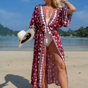 Kimono de Plage Rouge