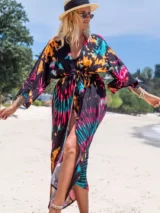 Kimono de Plage Femme Noir