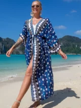 Kimono de Plage Bleu