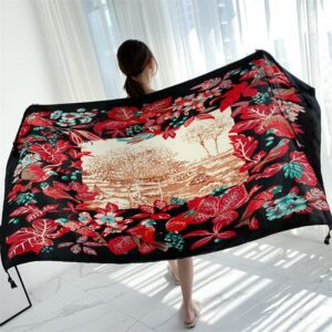 Paréo de Plage Femme Noir