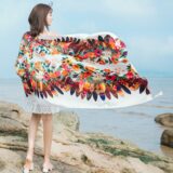 Paréo de Plage Femme Fleuri