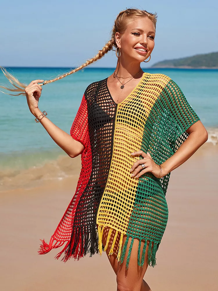 Tunique-de-plage-Crochet-Cover-up-par-o-col-en-V-surdimensionn-avec-pompon-pour-les.jpg_ (1)
